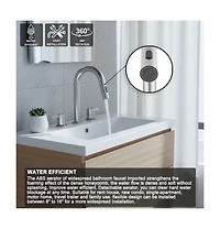 Phying 8-Inch Widespread Lavatory Faucet, 2-Handle 3-Hole with Pop-Up Drain and 360degree(s) Pull-Down Sprayer, Brushed Nickel