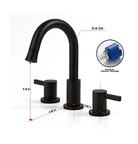 Phying 8-Inch Widespread Bathroom Faucet, 2-Handle 3-Hole with 360degree(s) Pull-Down Sprayer and Pop-Up Drain, Brushed Nickel