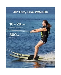 Hikeen Water Skis Kids Water Ski Trainers Adjustable Bindings Double Handle Rope and Removable Stabilizing Bar Training Waterskis