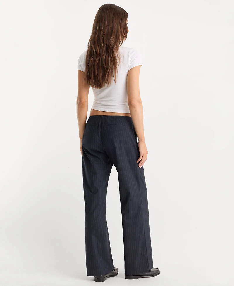 Good American Women's Low-Rise Wide-Leg Trousers