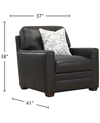 Gaspare 37" Leather Chair, Macy's Exclusive
