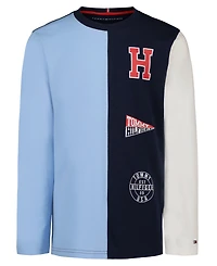 Tommy Hilfiger Boys' 8-20 Color-Block Logo Long-Sleeve T-Shirt