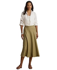 Lauren Ralph Petite Drapey A-Line Midi Skirt