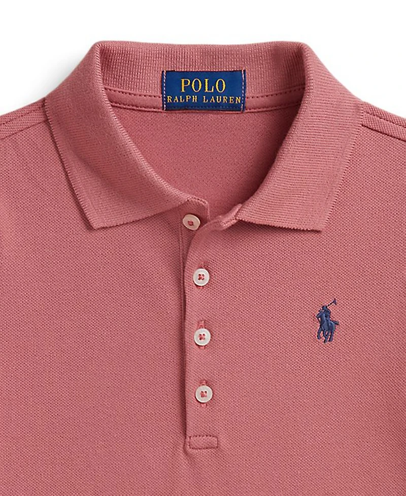 Polo Ralph Lauren Girls' 2T-6X Pleated Stretch Mesh Polo Dress