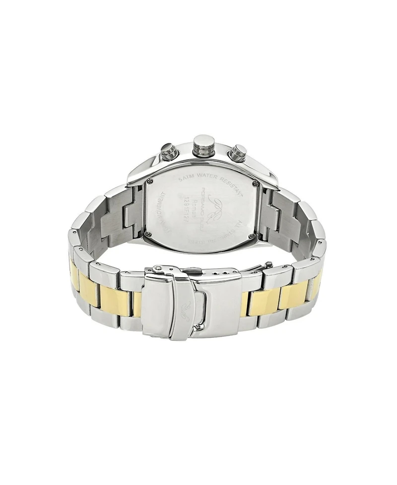 Porsamo Bleu Roman Chronograph Stainless Steel Two Tone and Men's Watch 1291FROS