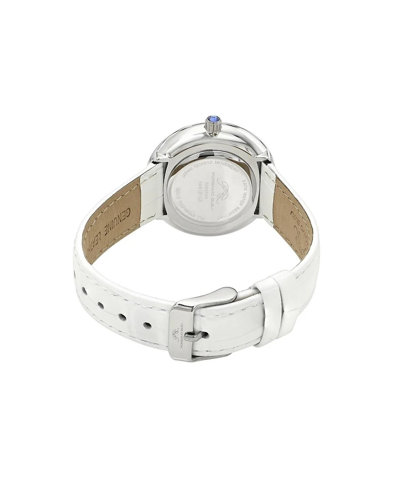 Porsamo Bleu Women's Monroe Genuine Leather Silver Tone and Watch 1491BMOL