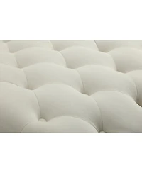 Streamdale Furniture Classical Velvet Recliner Chair with Button Tufting and Silver Nailhead Trim