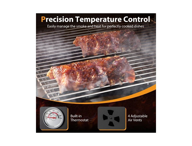 Mondawe Vertical 2-Tier Outdoor Barbeque Grill with Temperature Gauge