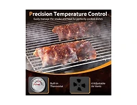 Mondawe Vertical 2-Tier Outdoor Barbeque Grill with Temperature Gauge