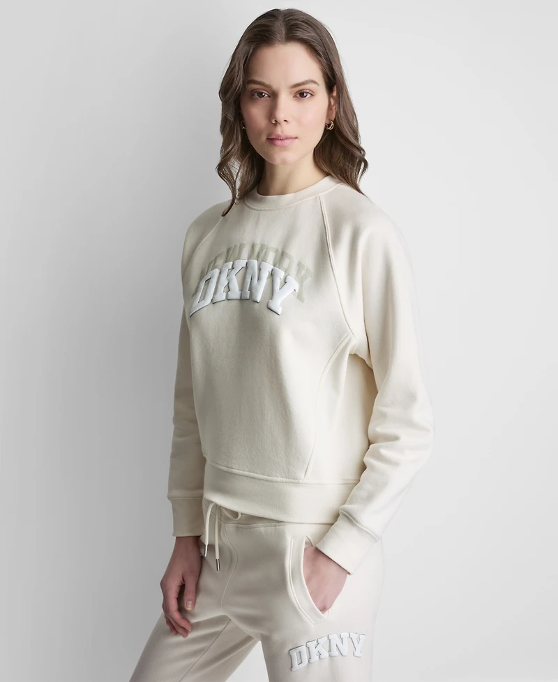 Dkny Sport Women's Ny Shadow Varsity Logo Crewneck Sweatshirt