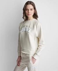 Dkny Sport Women's Ny Shadow Varsity Logo Crewneck Sweatshirt