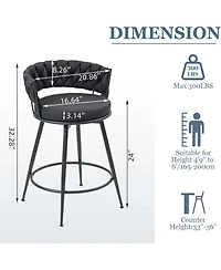 Dyhome 24" Bar Stools Set of 3, 360degree(s) Swivel Modern Counter Height
