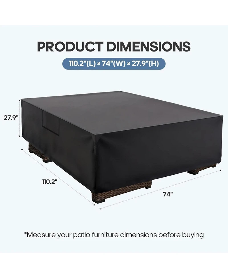 Yiortwo 600D Waterproof Patio Furniture Cover for Outdoor Dining Table and Chairs