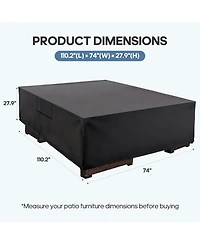 Yiortwo 600D Waterproof Patio Furniture Cover for Outdoor Dining Table and Chairs