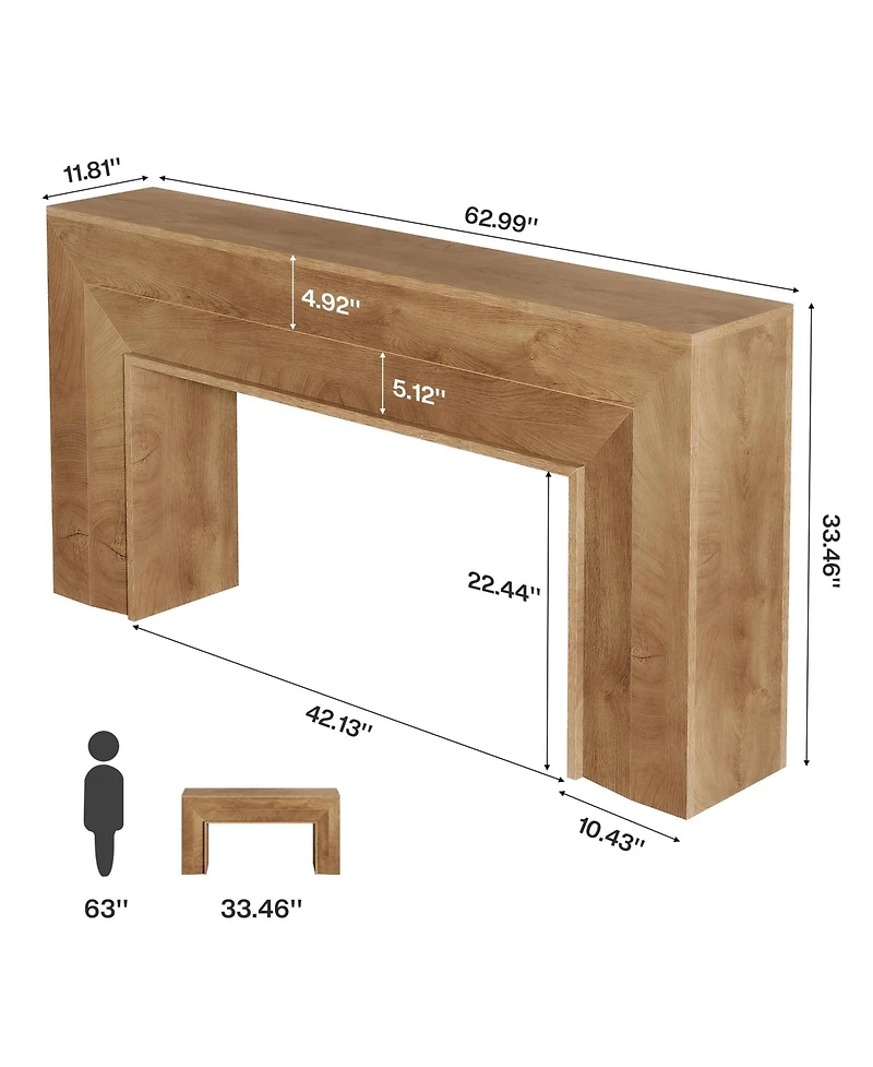 Tribesigns Farmhouse Entryway Table, 63-Inch Narrow Sofa Console Table Behind Couch