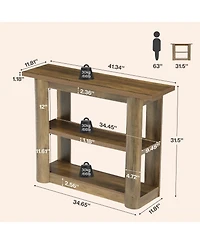 Tribesigns 3-Tier Console Table, 42-Inch Farmhouse Small Entryway Table with Shelves for Hallway, Living Room, Foyer, Easy Assembly