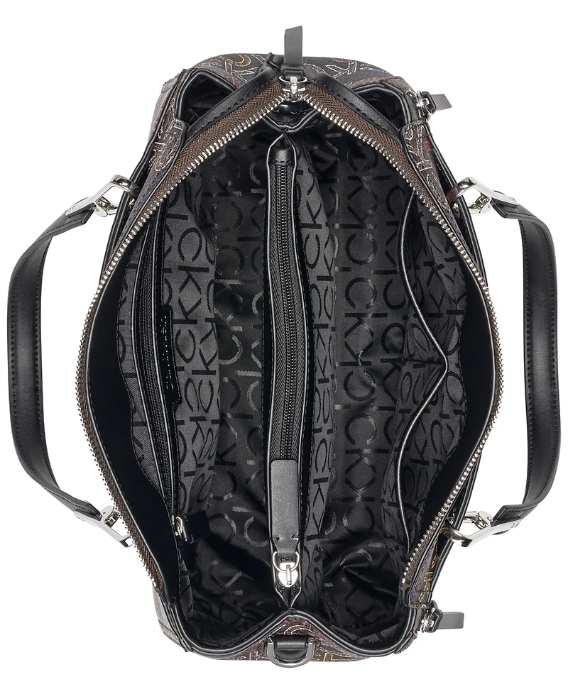 Calvin Klein Garnet Zipper Medium Satchel Handbag