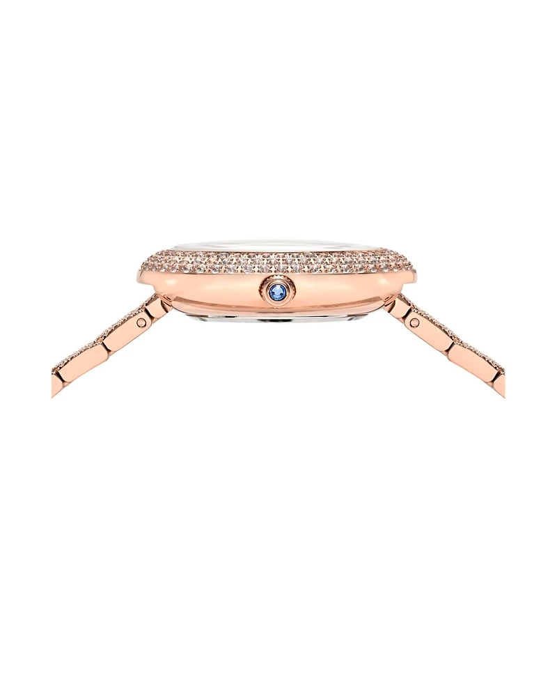 Porsamo Bleu Women's Angelica Topaz Rose Tone Stainless Steel Bracelet Sunray Dial Watch 35 mm