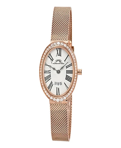 Porsamo Bleu Women's Eloise Watch with Topaz Gemstone and Mesh Stainless Steel Bracelet 1352CELS