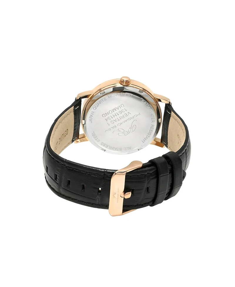 Porsamo Bleu Men's Veritas 1 Genuine Leather Band Watch 1361HVEL