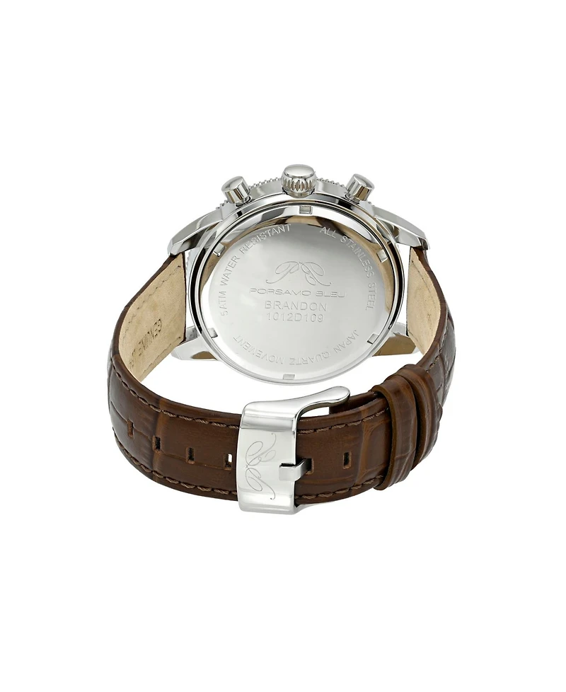 Porsamo Bleu Men's Brandon Genuine Leather Watch 1012DBRL