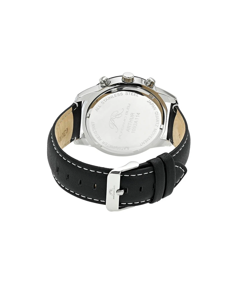 Porsamo Bleu Men's Arthur Genuine Leather Band Watch 1093AARL