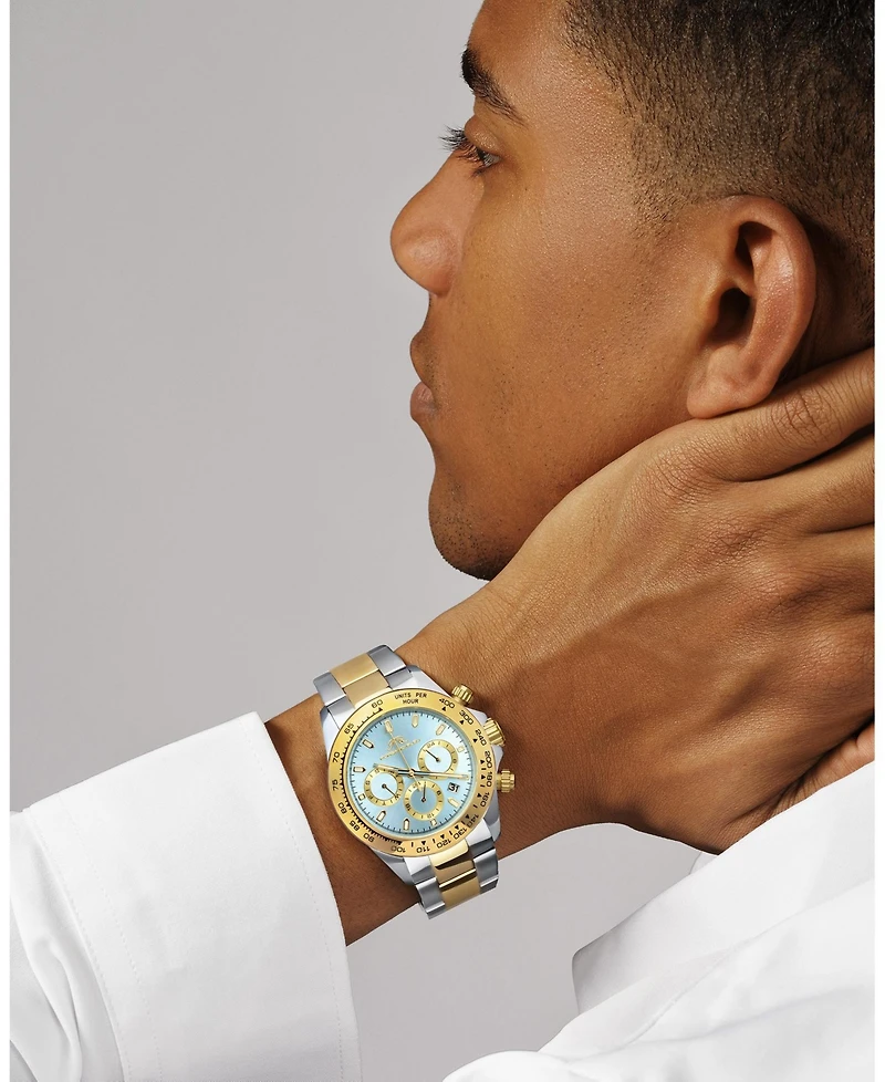 Preston Stainless Steel Two Tone & Ice Blue Men's Watch 1036CPRS