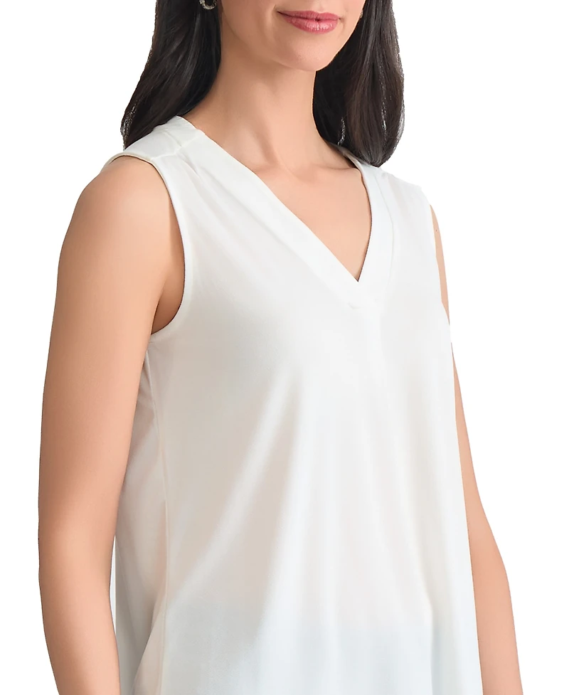 Jones New York Women's Crepe Sleeveless V-Neck Top