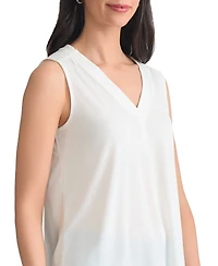 Jones New York Women's Crepe Sleeveless V-Neck Top