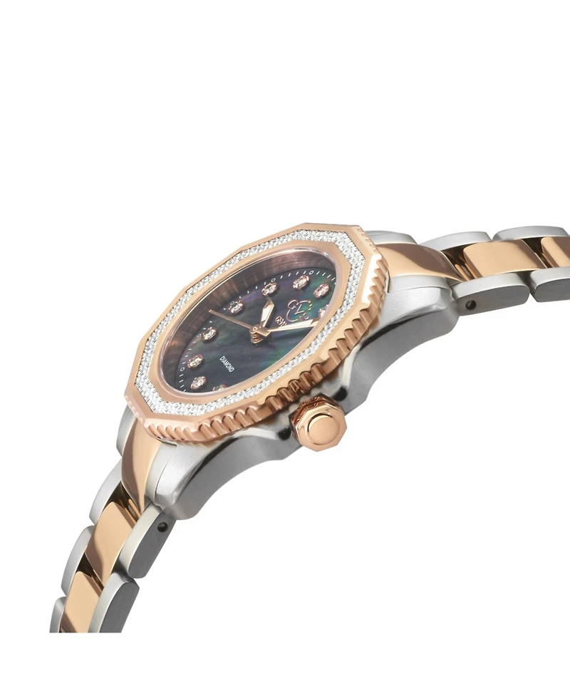 GV2 by Gevril Women's Cortina Swiss Quartz Diamond Two tone Iprg/Ss Stainless Steel Bracelet Watch