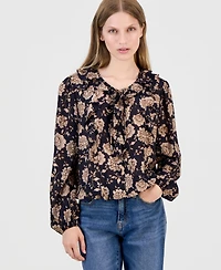 Nautica Women's Cambridge Floral Ruffled Blouse