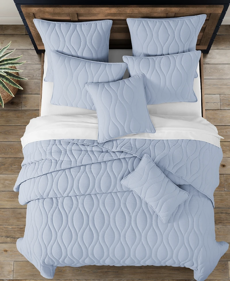 Salt Life Cove Geometric 3-Piece Quilt Set, King/California King