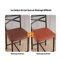 gaomon 4-Pack Counter Height Bar Stools, Brown Upholstered Seats, Metal Frame, for Kitchen Island or Dining Room