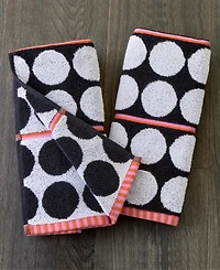 Skl Home Polka Dot Grande Jacquard Curved 2-Piece Hand Towel Set