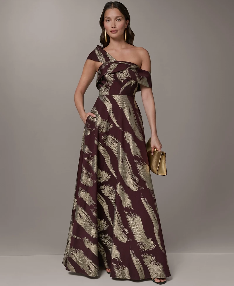 Donna Karan New York Petite One-Shoulder Ball Gown