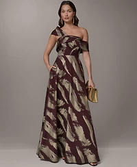 Donna Karan New York Petite One-Shoulder Ball Gown