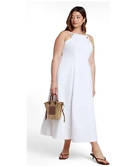 Eloquii Plus A-Line Denim Midi Dress