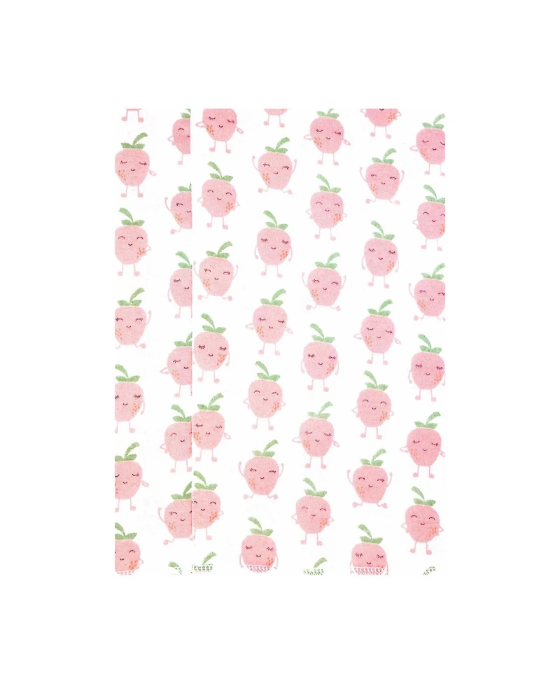 Hudson Baby Girl Cotton Poly Flannel Burp Cloths 4-Pack, Happy Strawberries