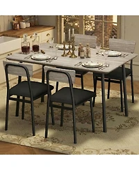 gaomon Kitchen Dining Table Set for 4 with 4 Upholstered Chairs for Dining, Kitchen Room, Apartment