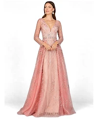 Lara Women's Elegant Overskirt Dress with Long Sleeves