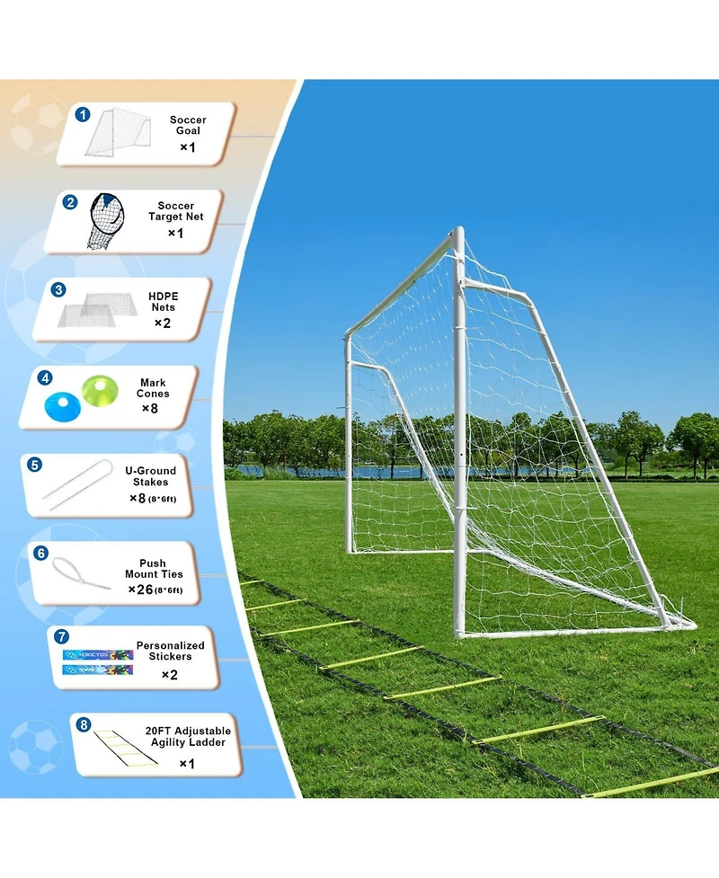 Gnuadz Soccer Goal Backyard Metal Training Equipment Outdoor Sports Gifts