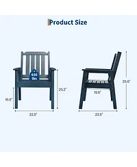 gaomon All-Weather Hdpe Outdoor Patio Dining Chairs Set of 2 for Backyard and Deck