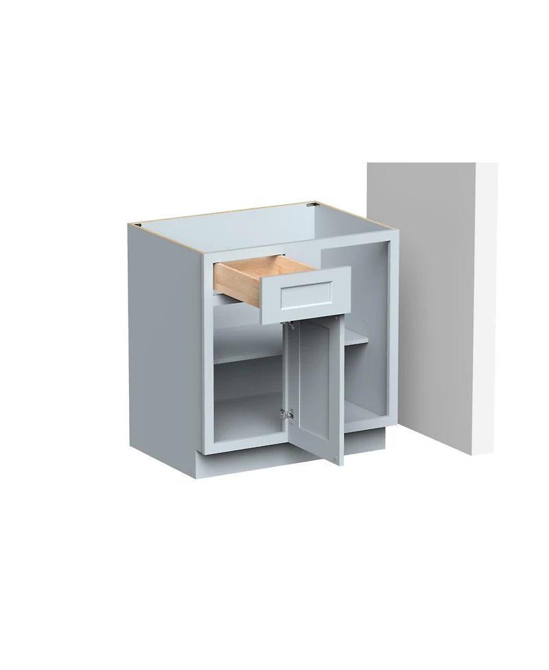 Boyel Living Blind Corner Base Cabinet, Ready to Assemble Kitchen Cabinet with Solid Wood Frame, Soft-Close Slides and Hinges
