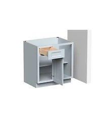 Boyel Living Blind Corner Base Cabinet, Ready to Assemble Kitchen Cabinet with Solid Wood Frame, Soft-Close Slides and Hinges