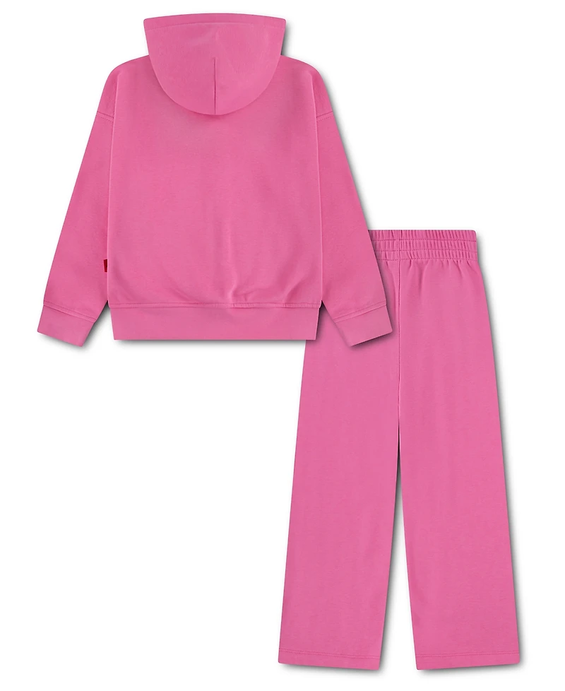 Jordan Girls' 4-6X Brooklyn Hooded Sweatshirt and Pant, 2-Piece Set