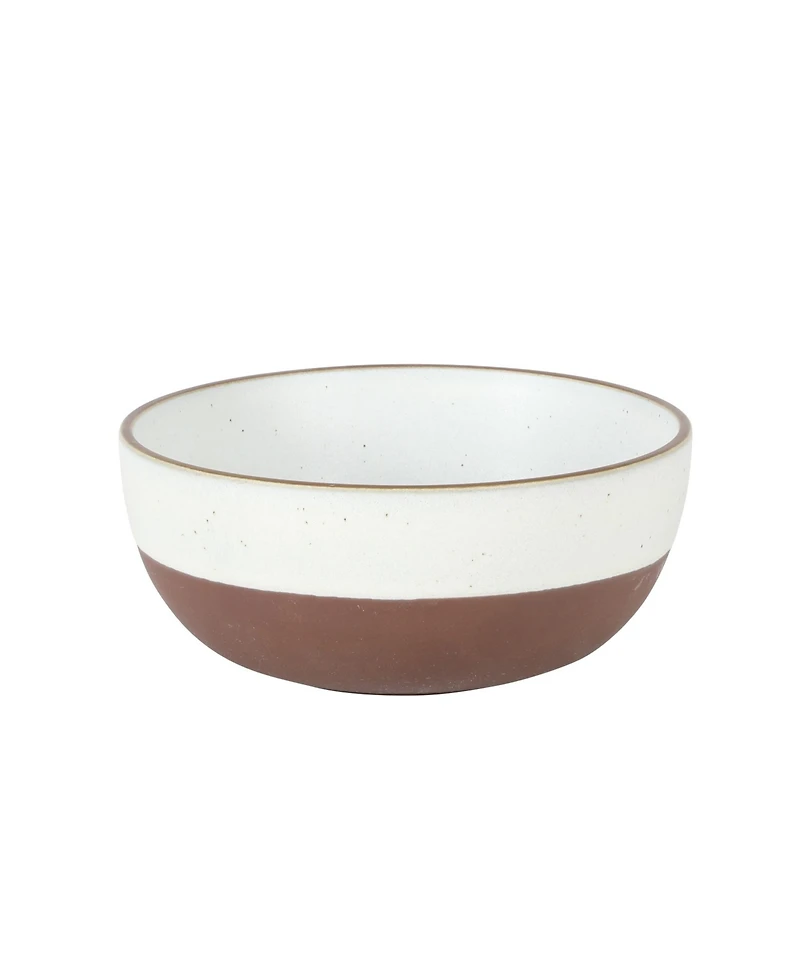 Gibson Home William Crest 4 Piece Cereal Bowl Set, 6.25 inch Round Stoneware Reactive Bowls, Soup, Dessert & Snack Bowls