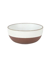 Gibson Home William Crest 4 Piece Cereal Bowl Set, 6.25 inch Round Stoneware Reactive Bowls, Soup, Dessert & Snack Bowls