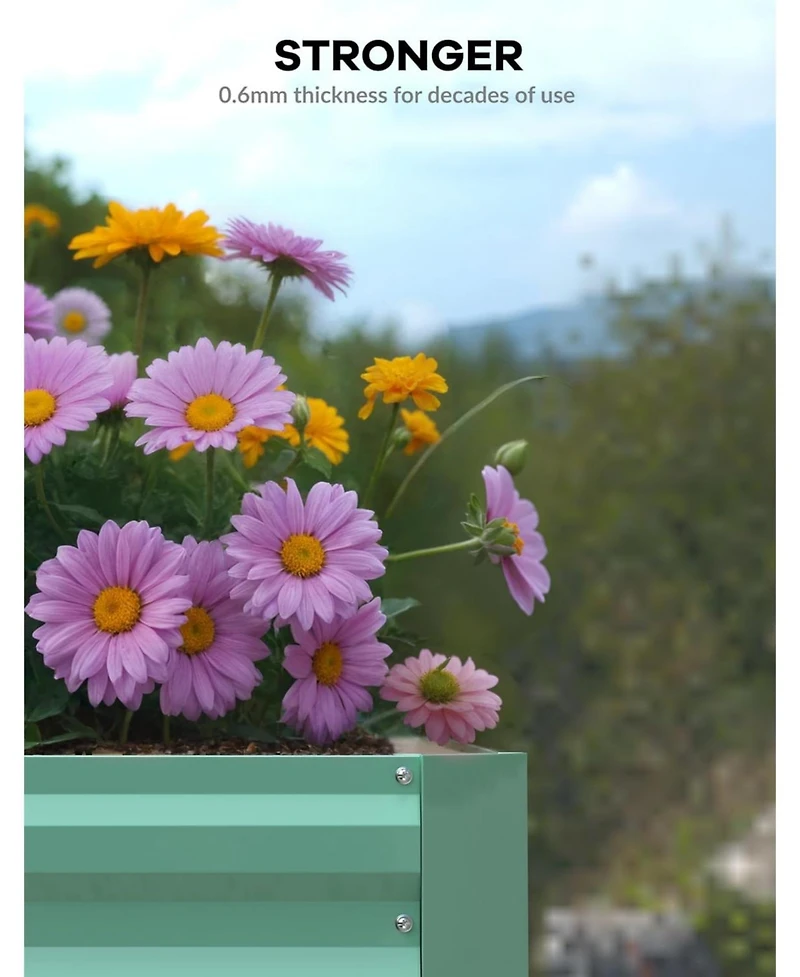 Xo 8x4x2FT Galvanized Raised Garden Bed, Extra Large 24" Tall Metal Planter Box for Vegetables Flowers, Outdoor Garden Bed