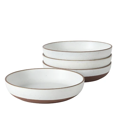 Gibson Home William Crest 4 Piece Dinner Bowl Set, 8.5 inch Round Reactive Stoneware Bowls, Large Soup, Pasta & Salad Bowls