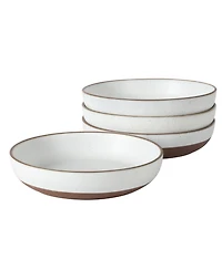 Gibson Home William Crest 4 Piece Dinner Bowl Set, 8.5 inch Round Reactive Stoneware Bowls, Large Soup, Pasta & Salad Bowls